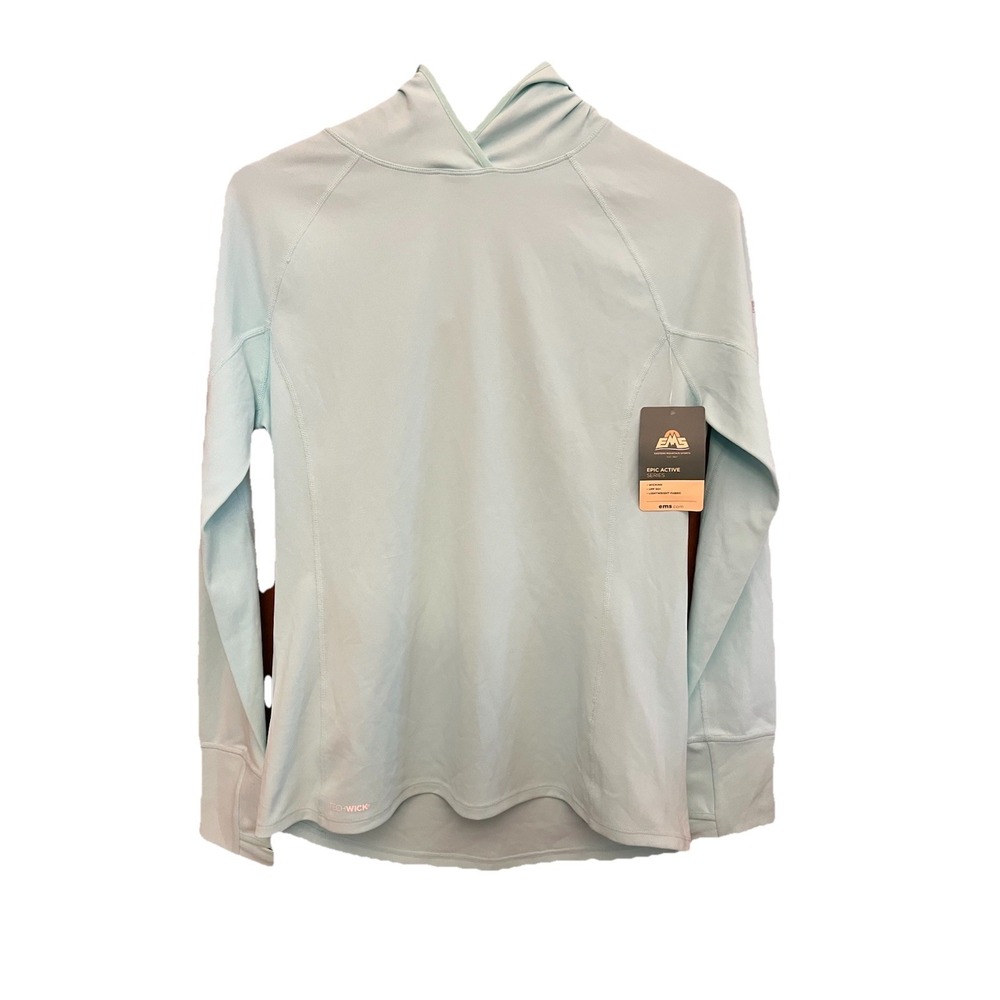 Eastern Mountain Sports Women's Hoodie Lightweight Sz M Teal NWT UPF 50+ Stretch